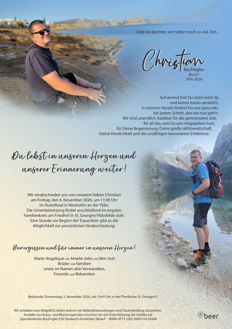 Wir trauern um Christian Buchrigler 